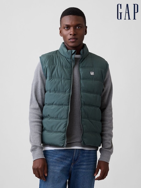Πράσινο - Regular Gap Relaxed Puffer Jacket