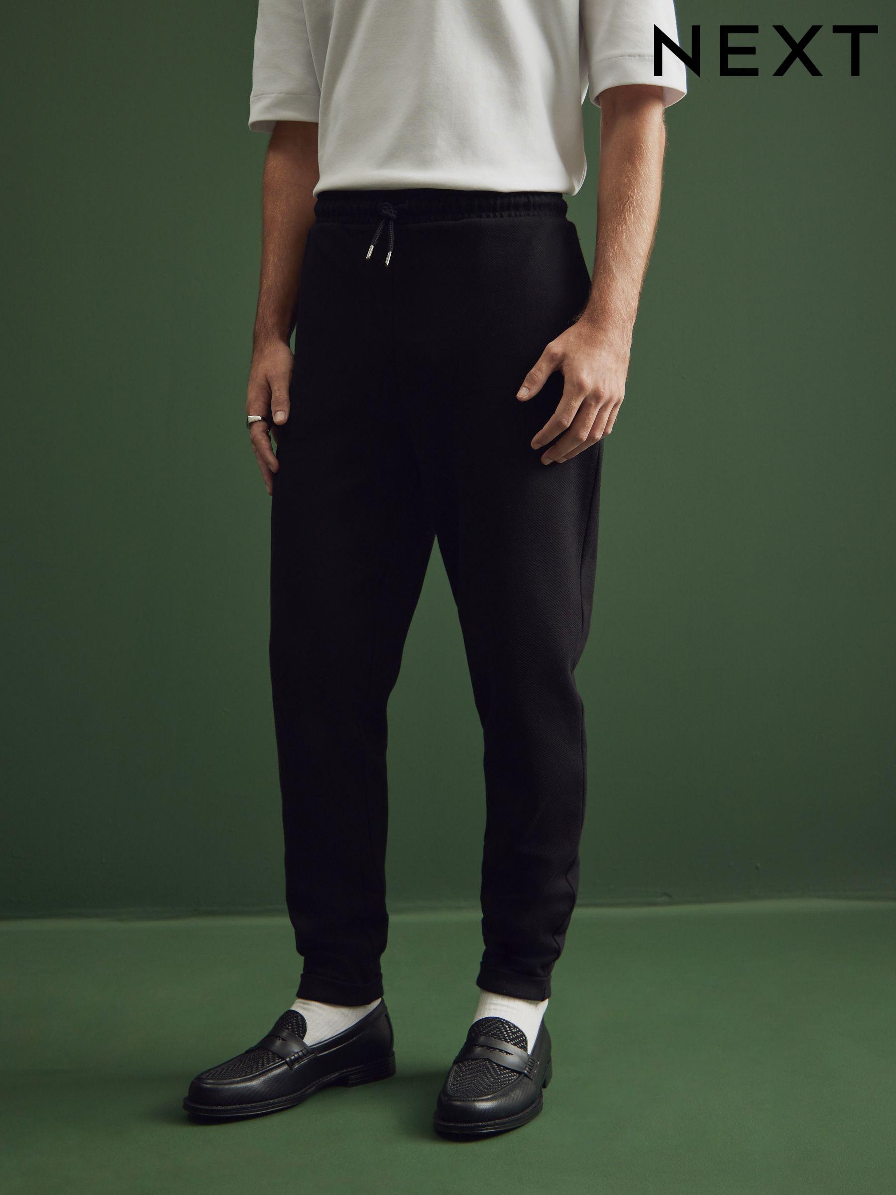 Mens black smart joggers discount