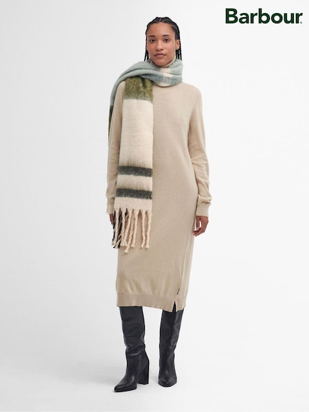 Barbour® Isla Tartan Check Boucle Knit Chunky Scarf (536534) | ‏129 ر.ق.