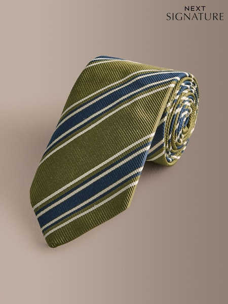 Verde - Regular Signature Silk Stripe Tie