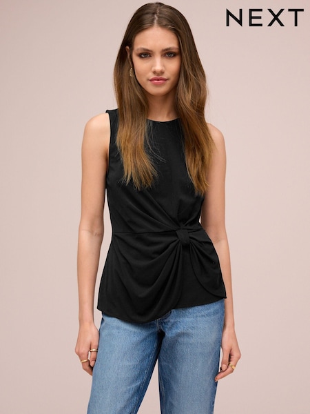 Black Bow Detail Jersey Sleeveless Top (537425) | €4