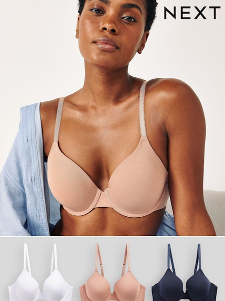 Темно-синий/розовый/белый - Cotton Blend Bras 3 Pack (537832) | €6