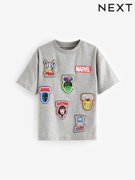 Grey Marl Marvel Avengers License Short Sleeve T-Shirt (3-16yrs) (537925) | €9 - €10