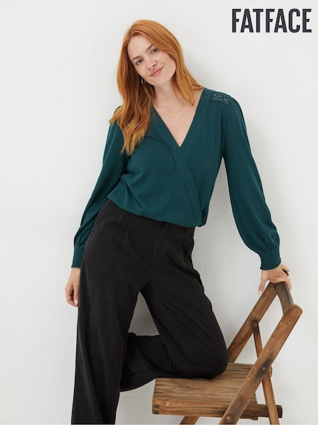 FatFace Green Remi Wrap Top (538168) | €24
