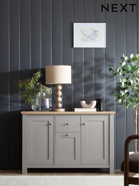 Dove Grey Malvern Oak Effect Large Slim Sideboard (538507) | €320