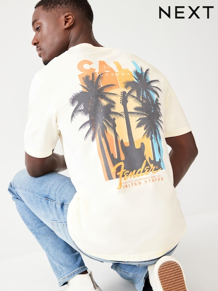 Ecru Fender Band Graphic 100% Cotton T-Shirt (539039) | €10