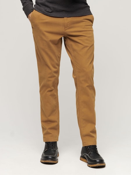 Superdry Dark Brown Slim Officers Chinos Trousers (539627) | €42