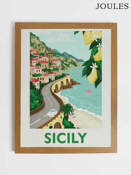 Joules Sunkissed Sicily Wood Framed Print Wall Art