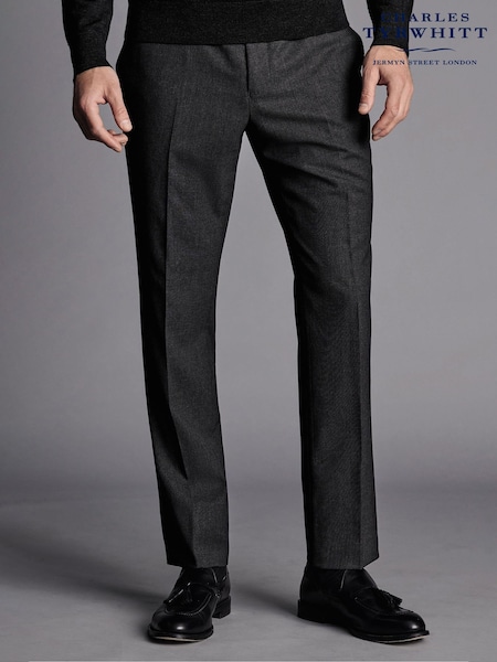 Серый - Charles Tyrwhitt Slim Fit Natural Stretch Twill Suit Trousers (539809) | €133