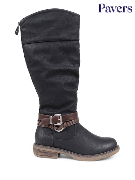 Pavers Black Pavers Buckle Detail Smart Black Boots (539812) | €58