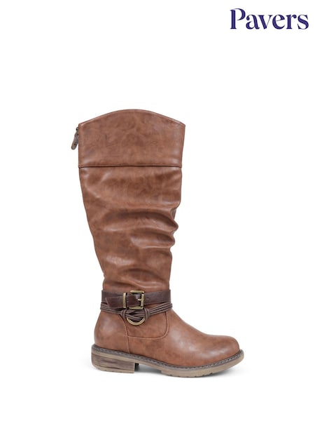 Pavers Brown Pavers Buckle Detail Smart Black Boots (540087) | R$ 445