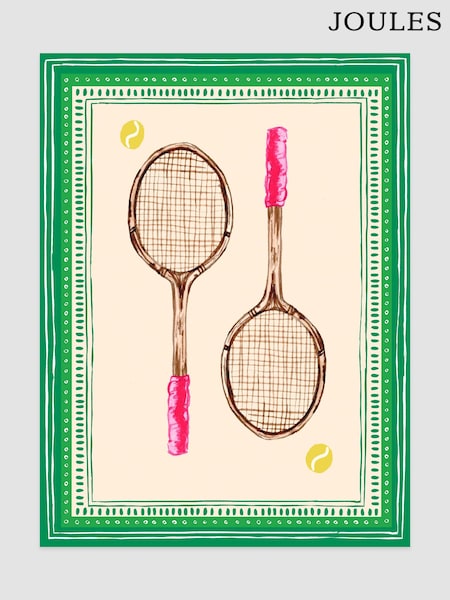 Joules Vintage Volley treinnrammet Print Veggkunst