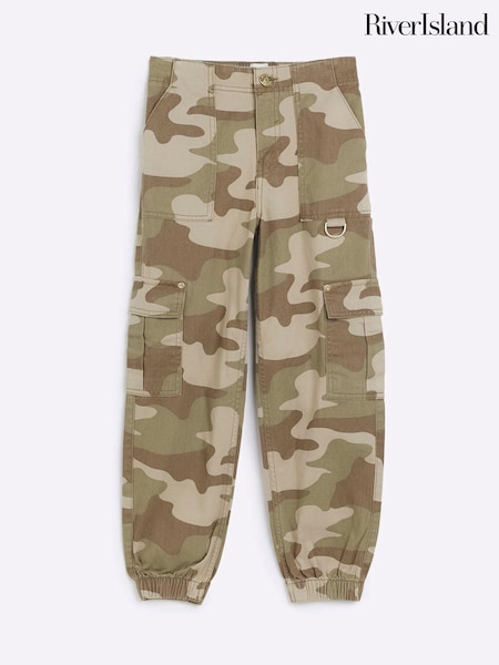 River Island Girls Green Camo Cargo Trousers (540800) | €12