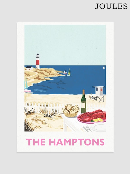 Joules Happily Hamptons Wood Mounted Framed Print Wall Art