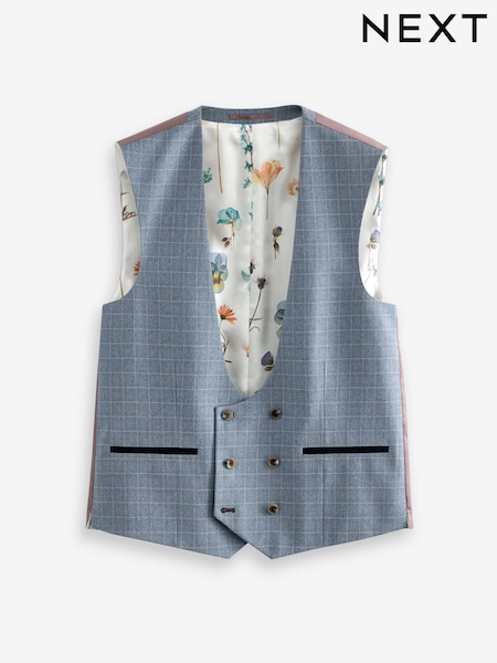 Light Blue Check Suit Waistcoat (541696) | €9