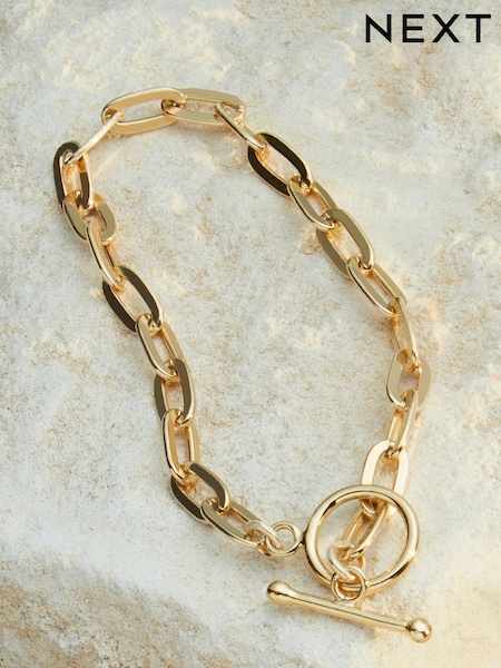 Auriu Vermeil din argint pur - Premium Collection Chain T-Bar Bracelet (541984) | 284 LEI