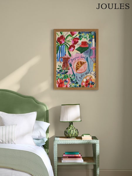 Joules Bonjour Bebe Wood Mounted Framed Print Wall Art