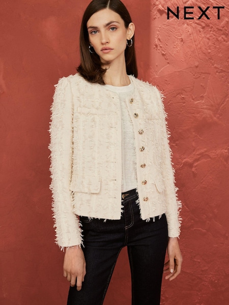 Cream Tuft Textured Tailored Jacket (543847) | €57