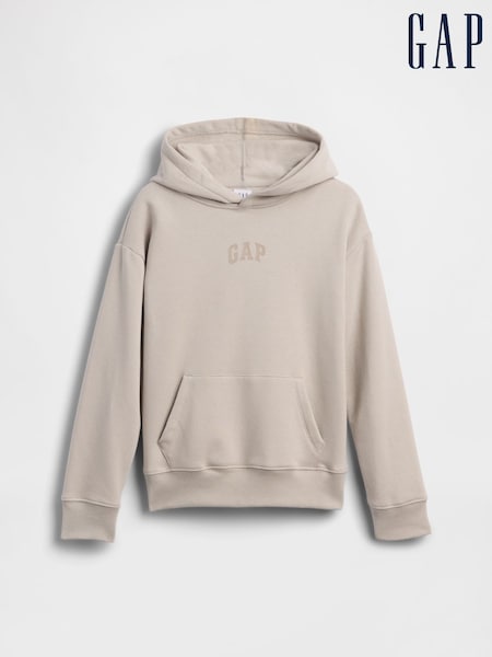 Beige - Gap Relaxed Logo Hoodie (4-13yrs)
