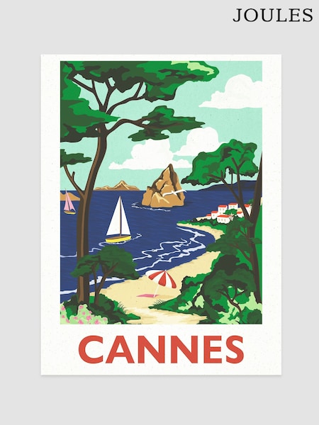 Joules fargerikt Cannes tremontert innrammet veggkunst