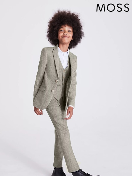 MOSS Green Boys Herringbone Tweed Jacket (544130) | EGP3,630