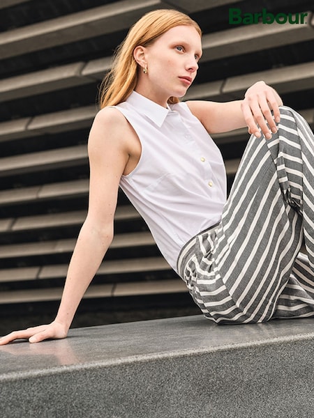Barbour® Black/White Annalise Stripe Straight Leg Trousers (544226) | €72