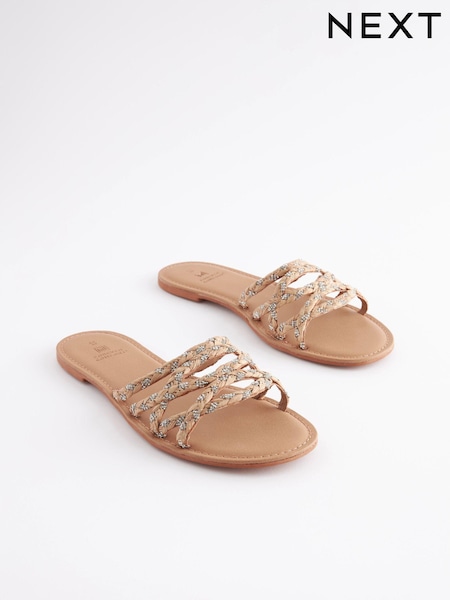 Nude Forever Comfort® Raffia Jewelled Mules (544402) | € 9