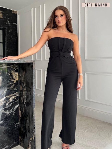 Girl In Mind Black Irie Corset Detail Bandeau Jumpsuit (544619) | €31