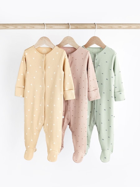 Multi Baby Cotton Sleepsuits 3 Pack (0-2yrs) (544868) | €20 - €22
