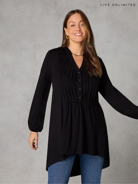 Live Unlimited Black Curve Petite Pintuck Yoke Jersey Tunic (544932) | €75