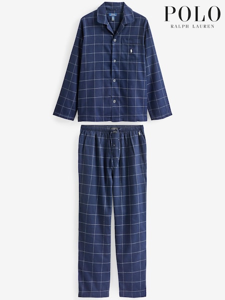 Polo Ralph Lauren Blue Plaid Flannel Pyjama Set (545184) | €95