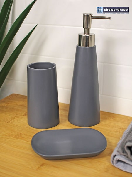 Showerdrape Grey Set Of 3 Bathroom Accessories Alto (545260) | €43
