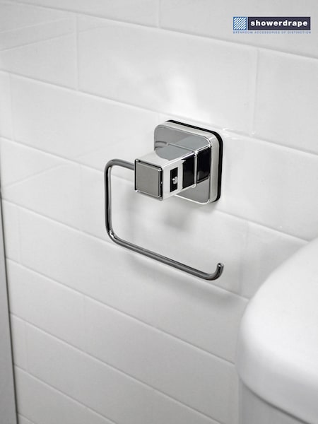 Showerdrape Chrome Suction Wall Mounted Toilet Roll Holder Pushloc (545264) | €33
