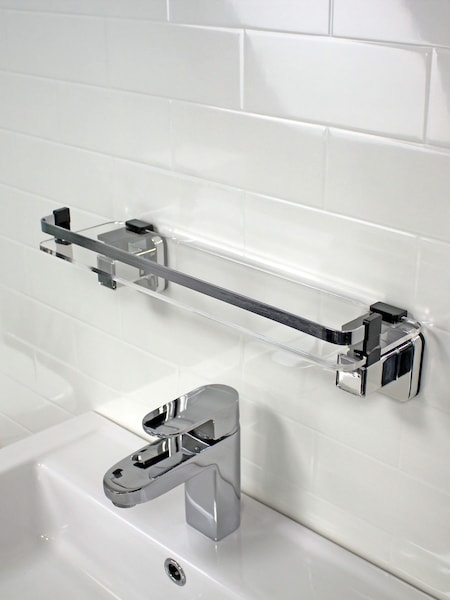 Showerdrape Chrome Suction Wall Mounted Vanity Shelf Pushloc (545334) | €53