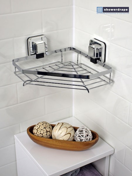 Showerdrape Suction Wall Mounted Corner Basket Pushloc (545349) | R$ 395