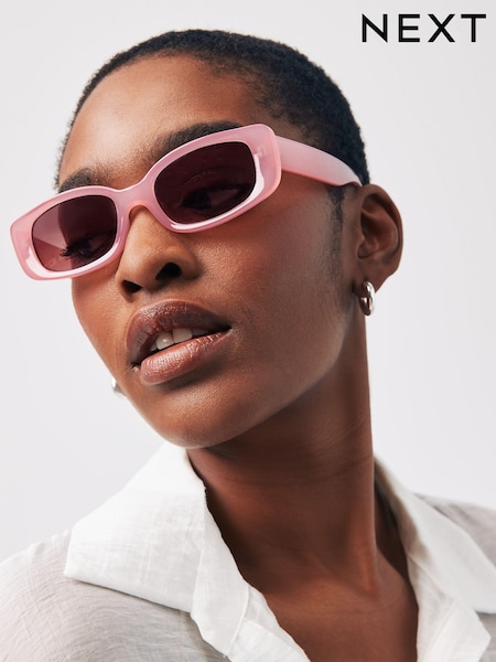Светло-розовая - Slim Rectangle Sunglasses (545388) | €4