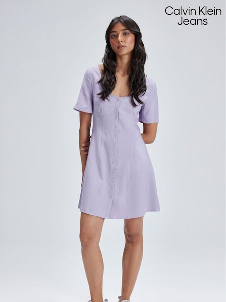 Calvin Klein Jeans Purple Button Down Dress (545423) | €53