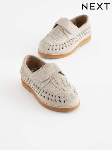 Stone Neutral Woven Loafers (545453) | AED92 - AED106