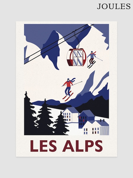 Joules Alpine Apres Wood Mounted Framed Print Wall Art