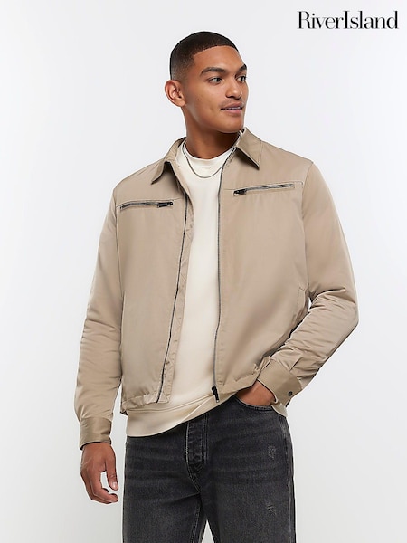 River Island Natural Regular Zip Up Shacket (545904) | €16