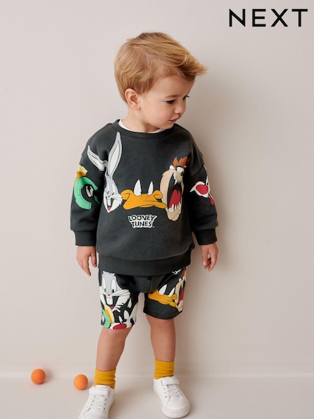 Charcoal Grey Looney Tunes Crew Sweatshirt and Shorts Set (3mths-8yrs) (546665) | €15 - €19