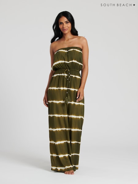 South Beach Green Tie Dye Strapless Jumpsuit (546827) | €18.50