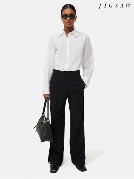 Jigsaw Black Crepe Split Hem Trousers (546901) | €108