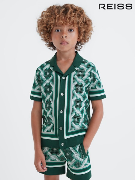 Reiss Hyde Knitted Cuban Collar Button-Through Shirt (546957) | 347 LEI