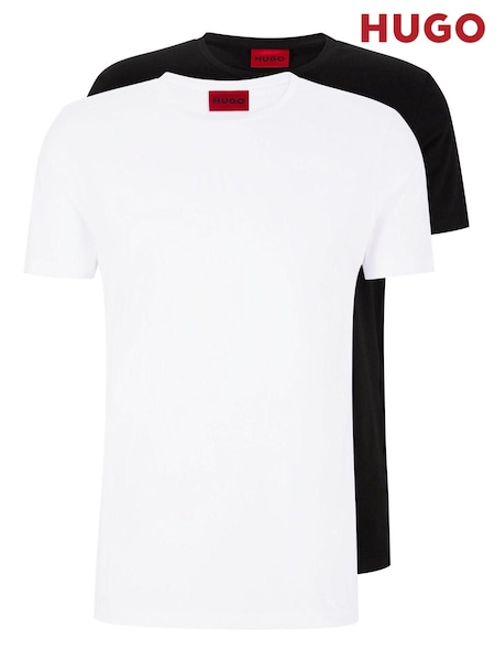 HUGO Black Stretch Cotton T-Shirts 2 Pack (547152) | €30