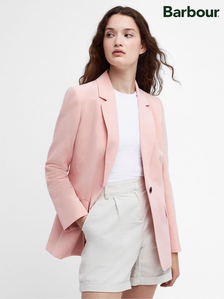 Barbour® Pink Primrose Vivienne Linen Blend Tailored Blazer (547424) | €133