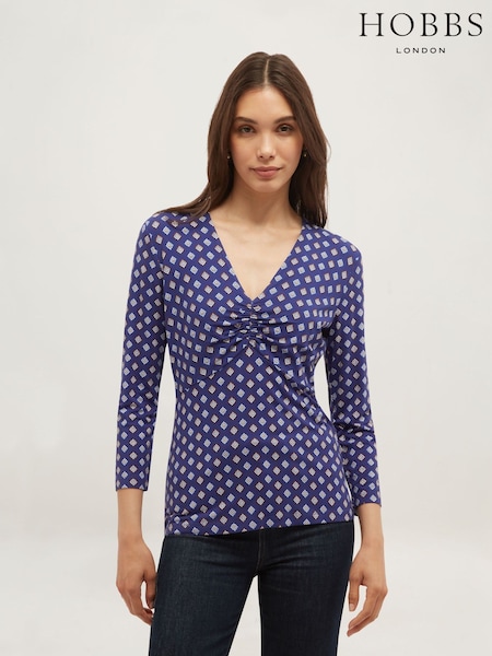 Blue - Hobbs Essie Printed Top