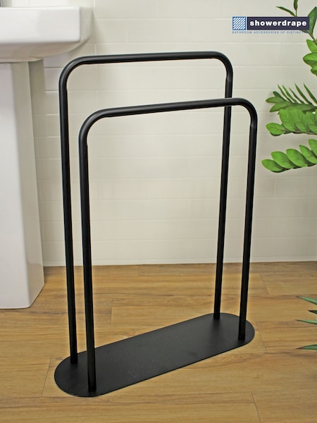 Showerdrape Black Aspen Freestanding Double Towel Stand (547743) | €78
