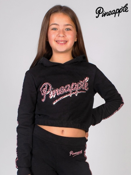 Pineapple Black Leopard Girls Logo Crop Hoodie (547977) | €6