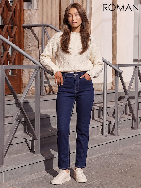Indigoblau - Roman Stretch-Jeans mit Straight Leg